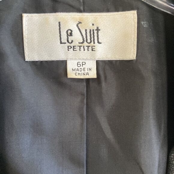 Le Suit Petite Suit Jacket Black One Button size 6P Black - Picture 9 of 12